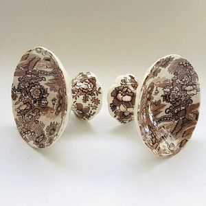 Royal Staffordshire England Delicate Signed Pair Of Pedestal Rosette Jam Dishes